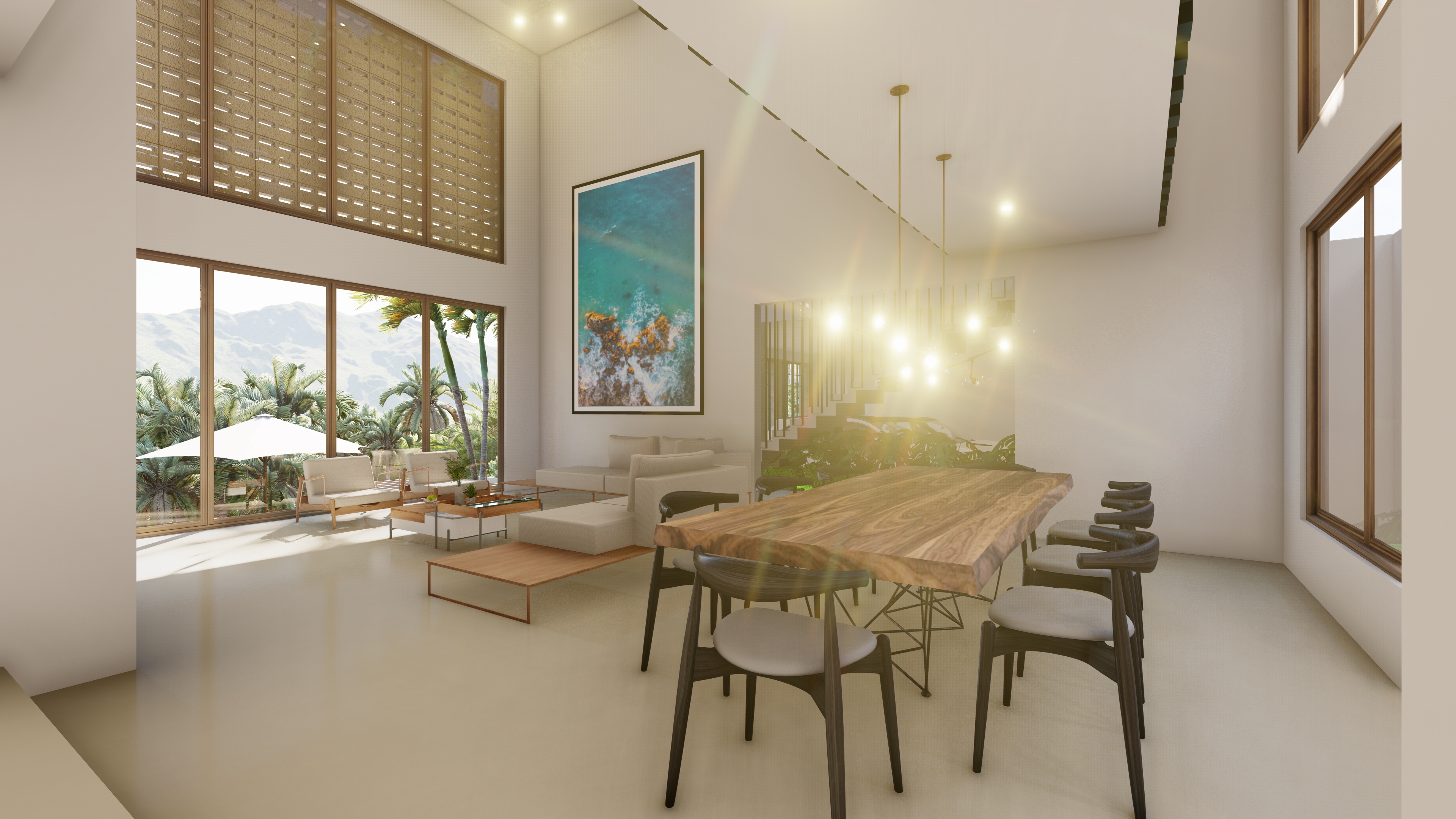 Sala con vista a la sierra