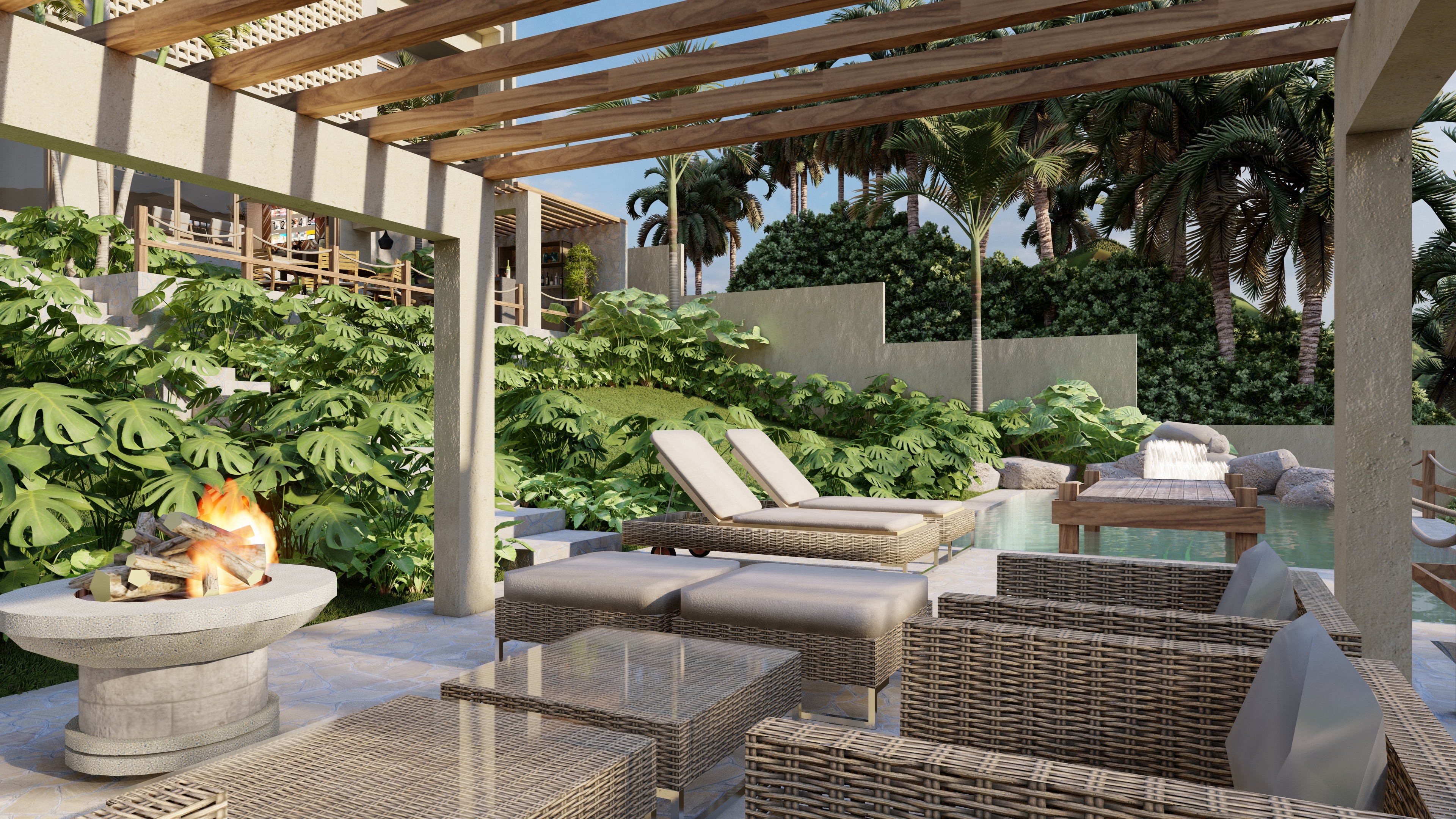 Pérgola lounge exterior